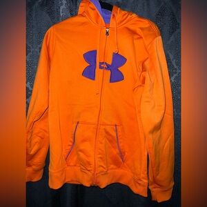 Under Armour Vibrant Orange Hoodie with Purple Accents